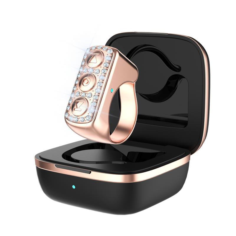 Xring Scrolling Ring Remote Control Ring with Rhinestones,Phone Ebook APP Page Tumner (Not for Kindle Device), Bluetooth Phone Remote for Camera Selfle,Smart Ring for Iphone, Ipad, Android, Tiktok Remote Selfie Smartphone Selfie Smartphone Bluetooth