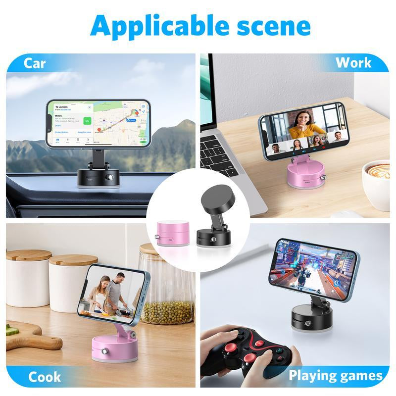 Magnetic Phone Holder Stand, Adjustable & Foldable, Strong Suction Cup, Vacuum Adsorption, Portable Multifunctional Mobile Phone Stand for Car & Multi-Scene Use Vacuum Magnetic Phone Holder Mount Handsfree Magsafe Navigation Bracket