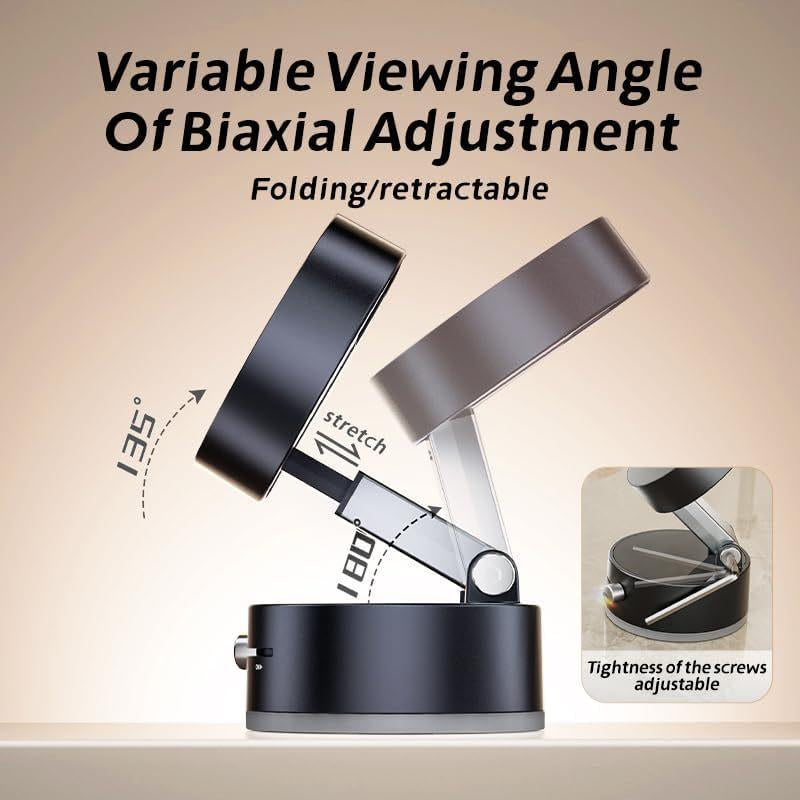 Vacuum Magnetic Phone Holder Stand-Foldable & Retractable Mount with Strong Magnetic Suction, Portable Phone Stand for Mirror Car Gym & Multi-Scene Use, Bubble-Free, Spotless Screen Design