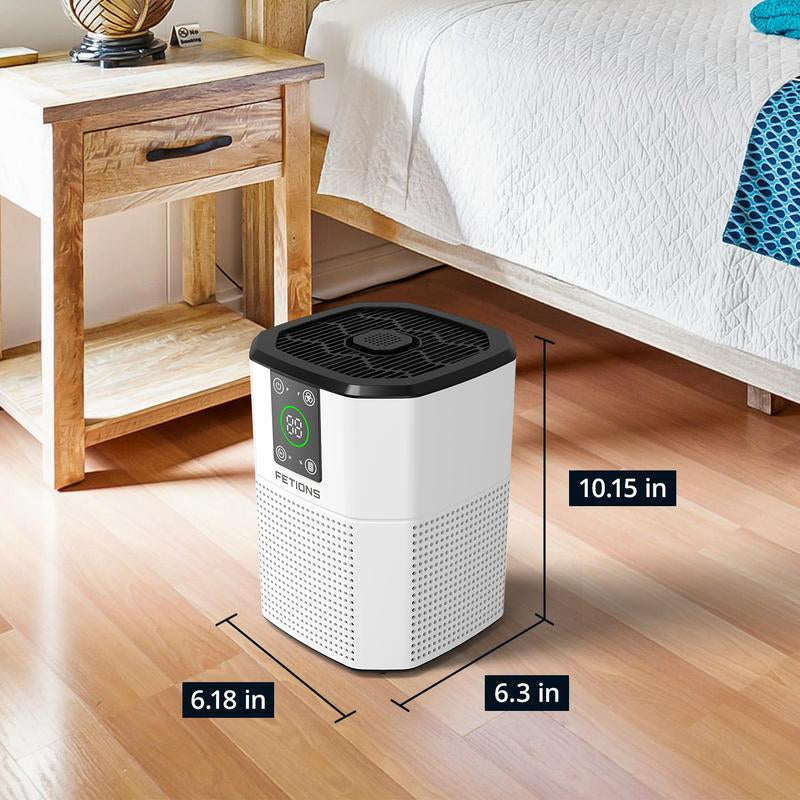 Fetions HEPA Air Purifier with Aromatherapy – Advanced H13 True HEPA 3-Stage Filtration System, Ideal for Allergy Relief, Smoke, Dust, Pet Hair, and Pollen, 2 Pack, White