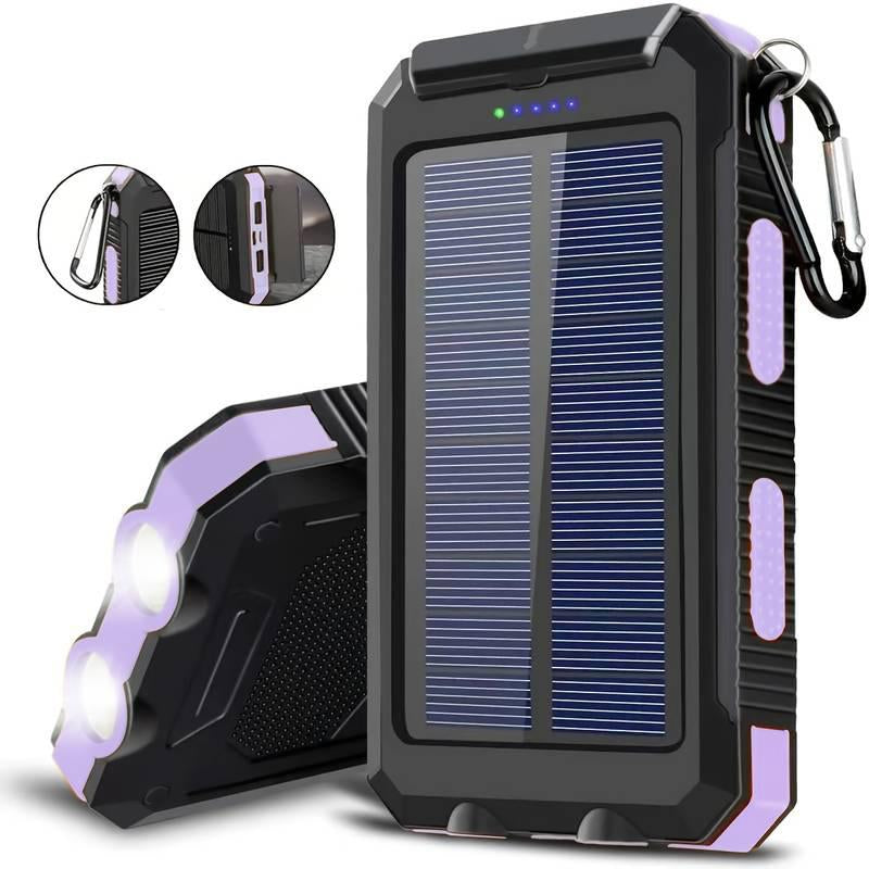 20000Mah Solar Charging Power Bank, Dual USB Output Port Multicharger Power Bank with Flashlight, Portable Wireless Car Charger, Solar Power Bank Charger for Iphone, Smartphone Charging Accessories ,Easter Gift