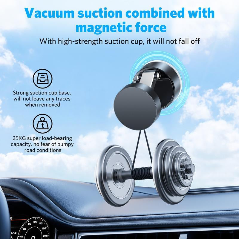 Magnetic Phone Holder Stand, Adjustable & Foldable, Strong Suction Cup, Vacuum Adsorption, Portable Multifunctional Mobile Phone Stand for Car & Multi-Scene Use Vacuum Magnetic Phone Holder Mount Handsfree Magsafe Navigation Bracket