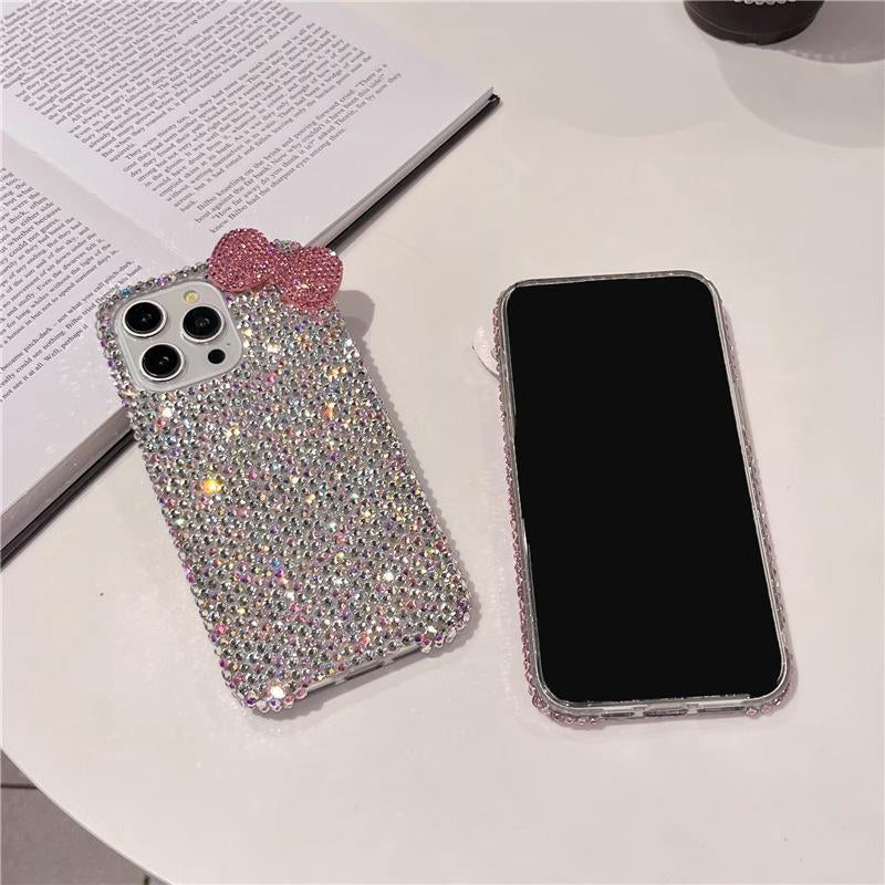 Bow Decor Phone Case, 1 Count Rhinestone Decor Phone Protective Cover, Phone Accessories Compatible with Iphone, Casing, Best Friend Gifts