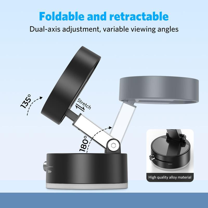 Magnetic Phone Holder Stand, Adjustable & Foldable, Strong Suction Cup, Vacuum Adsorption, Portable Multifunctional Mobile Phone Stand for Car & Multi-Scene Use Vacuum Magnetic Phone Holder Mount Handsfree Magsafe Navigation Bracket