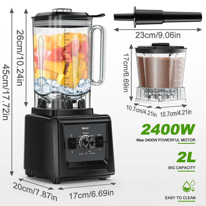 (Live)Professional 75Oz & 68Oz Blender, BPA Free 2 Containers Countertop Blenders Ice Crushing, Juice Smoothies,Grinder Combo 25000RPM Powerful Crusher Machine/Smoothielover/Smarthome/Healthyliving