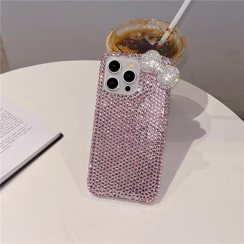 Bow Decor Phone Case, 1 Count Rhinestone Decor Phone Protective Cover, Phone Accessories Compatible with Iphone, Casing, Best Friend Gifts