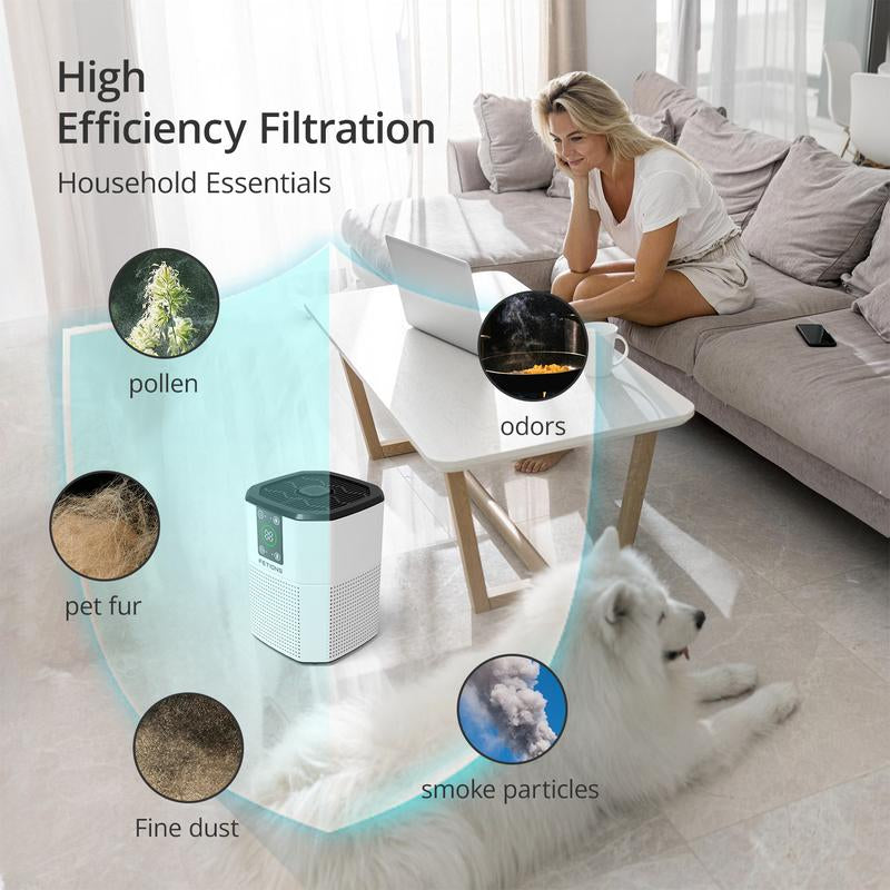 Fetions HEPA Air Purifier with Aromatherapy – Advanced H13 True HEPA 3-Stage Filtration System, Ideal for Allergy Relief, Smoke, Dust, Pet Hair, and Pollen, 2 Pack, White