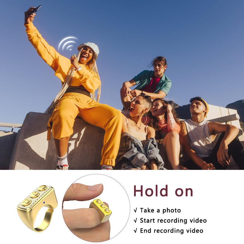 Xring Scrolling Ring Remote Control Ring with Rhinestones,Phone Ebook APP Page Tumner (Not for Kindle Device), Bluetooth Phone Remote for Camera Selfle,Smart Ring for Iphone, Ipad, Android, Tiktok Remote Selfie Smartphone Selfie Smartphone Bluetooth