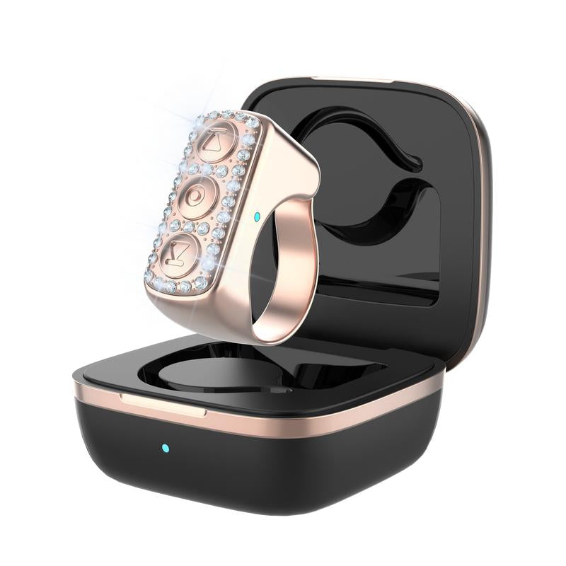 Xring Scrolling Ring Remote Control Ring with Rhinestones,Phone Ebook APP Page Tumner (Not for Kindle Device), Bluetooth Phone Remote for Camera Selfle,Smart Ring for Iphone, Ipad, Android, Tiktok Remote Selfie Smartphone Selfie Smartphone Bluetooth
