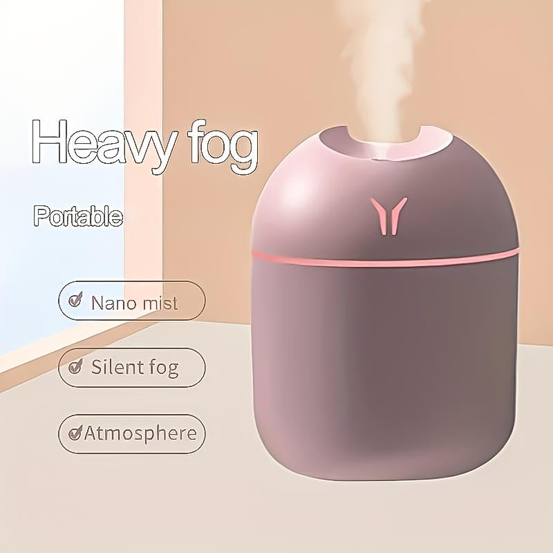 Mini Luminous Cool Mist Humidifier, 2-In-1 Humidifier & Essential Oil Diffuser, Turn Your Bedroom into a Fresh Calming Aromatherapy Oasis! Super Quiet - Ideal for Office, Home, Bedroom,Car