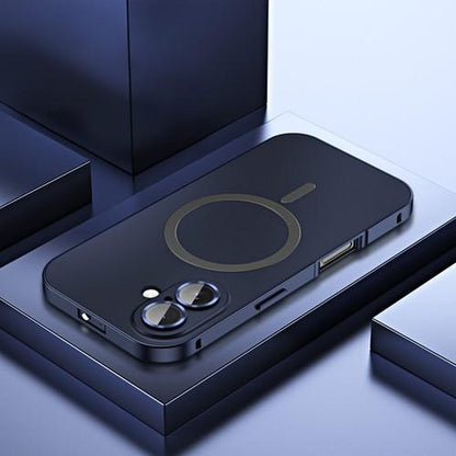 Alloy Aluminum Metal Mag Safe Magnetic Case for Iphone 16 15 14 13 12 Pro Max,Ultra Thin Phone Case Full Coverage Lens Protective Wireless Charging Protective Cover