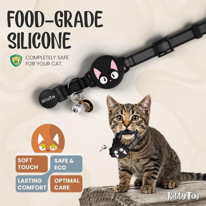 Cat Collar with GPS Tracker, Waterproof Cat Collar with Luminous & Reflective Fish Pattern, Lightweight Kitten Collar, Hidden GPS Tracker for Cats, Kittens, Boyfriend Gift