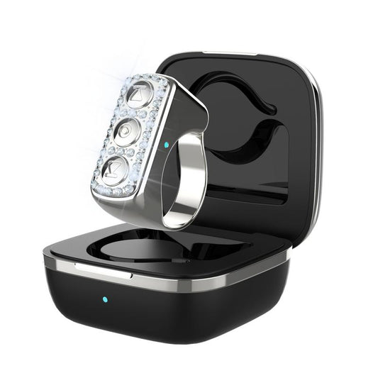 Xring Scrolling Ring Remote Control Ring with Rhinestones,Phone Ebook APP Page Tumner (Not for Kindle Device), Bluetooth Phone Remote for Camera Selfle,Smart Ring for Iphone, Ipad, Android, Tiktok Remote Selfie Smartphone Selfie Smartphone Bluetooth