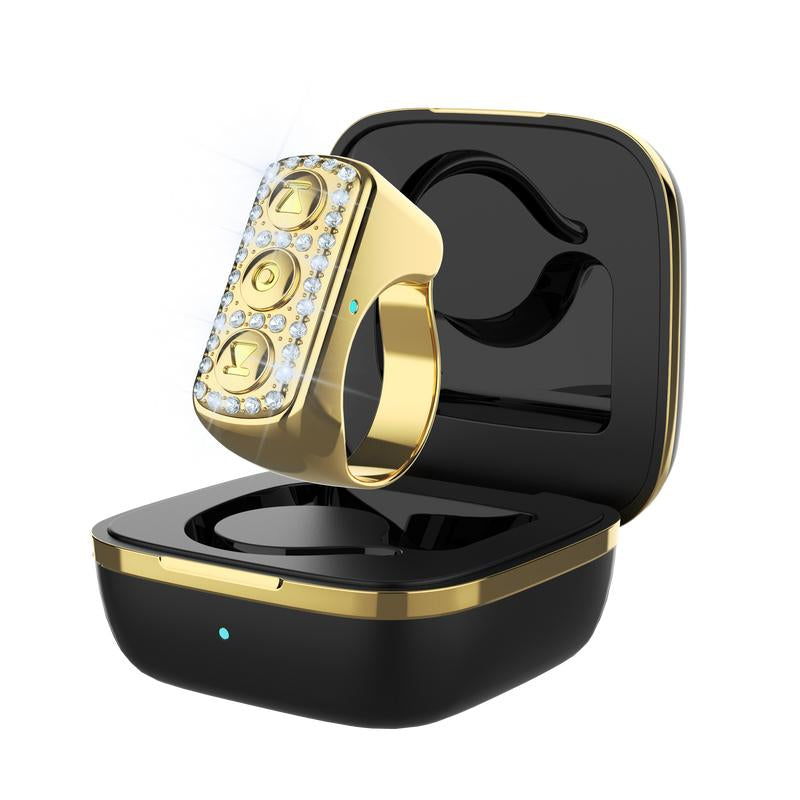Xring Scrolling Ring Remote Control Ring with Rhinestones,Phone Ebook APP Page Tumner (Not for Kindle Device), Bluetooth Phone Remote for Camera Selfle,Smart Ring for Iphone, Ipad, Android, Tiktok Remote Selfie Smartphone Selfie Smartphone Bluetooth