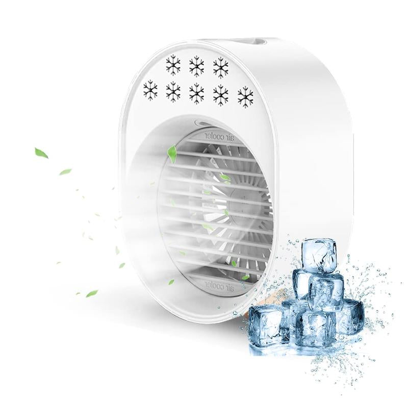 3 in 1 Air Cooler Desk Fan - LED Cooling with Atomization 60 Ml/H, 3 Wind Speeds