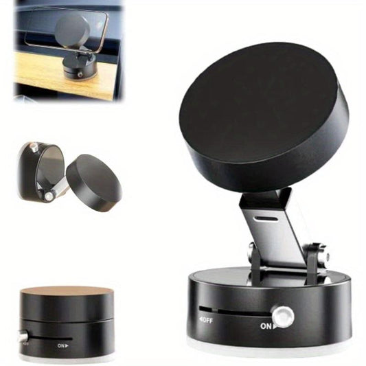 Vacuum Magnetic Phone Holder Stand-Foldable & Retractable Mount with Strong Magnetic Suction, Portable Phone Stand for Mirror Car Gym & Multi-Scene Use, Bubble-Free, Spotless Screen Design
