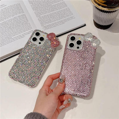 Bow Decor Phone Case, 1 Count Rhinestone Decor Phone Protective Cover, Phone Accessories Compatible with Iphone, Casing, Best Friend Gifts