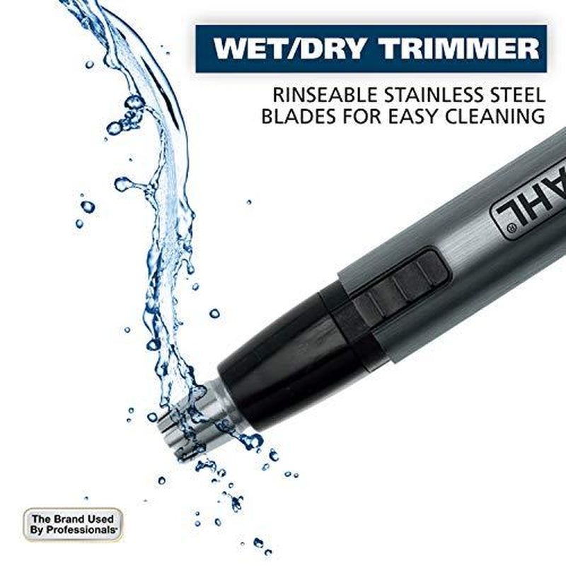 Micro Groomsman Battery Personal Trimmer for Hygienic Grooming with Rinseable, Interchangeable Heads for Eyebrows, Neckline, Nose, Ears, & Other Detailing - 05640-600