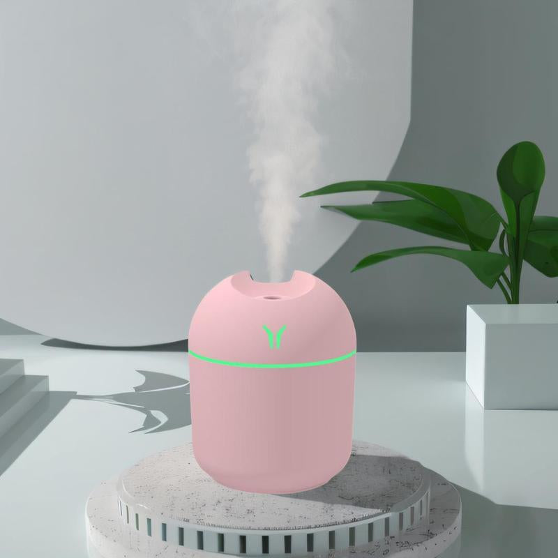Mini Luminous Cool Mist Humidifier, 2-In-1 Humidifier & Essential Oil Diffuser, Turn Your Bedroom into a Fresh Calming Aromatherapy Oasis! Super Quiet - Ideal for Office, Home, Bedroom,Car