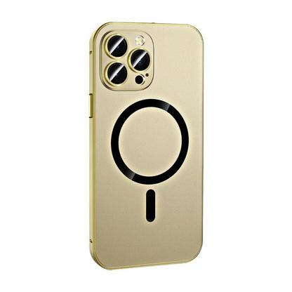 Alloy Aluminum Metal Mag Safe Magnetic Case for Iphone 16 15 14 13 12 Pro Max,Ultra Thin Phone Case Full Coverage Lens Protective Wireless Charging Protective Cover