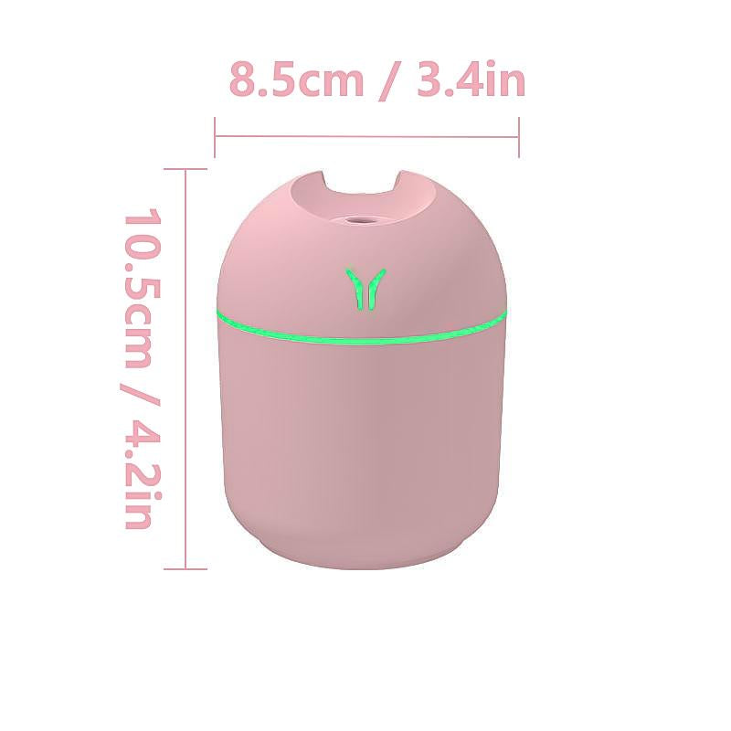 Mini Luminous Cool Mist Humidifier, 2-In-1 Humidifier & Essential Oil Diffuser, Turn Your Bedroom into a Fresh Calming Aromatherapy Oasis! Super Quiet - Ideal for Office, Home, Bedroom,Car